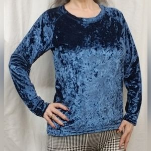 📢SALE Urban Coco Stretch Crushed Velvet Velour Long Sleeve Crew Vintage 90s